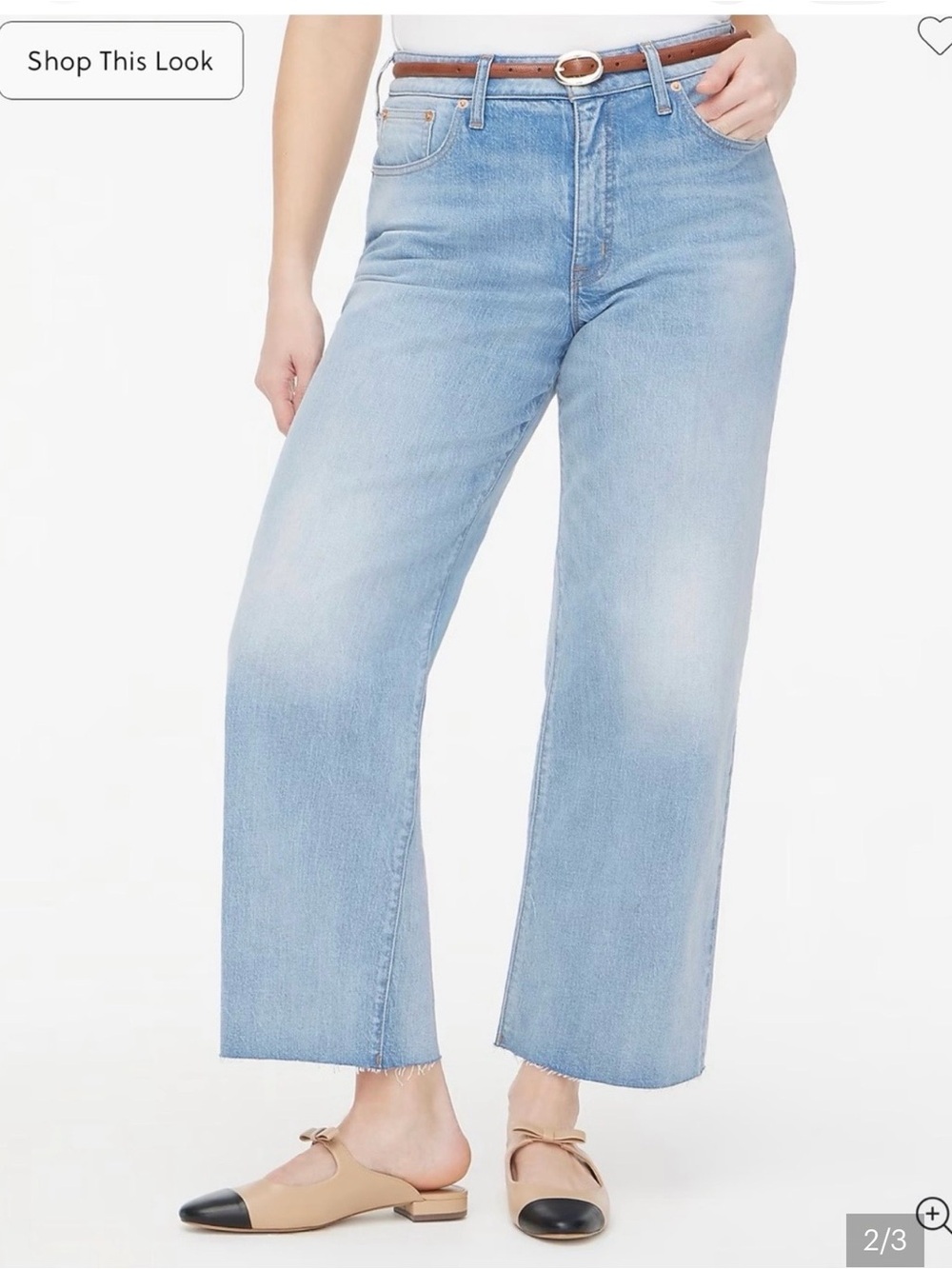 J. Crew Light Wash Wide-Leg Cropped Women's Jeans - Picture 2 of 3